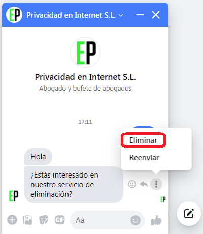 Borrar mensaje de Facebook 4