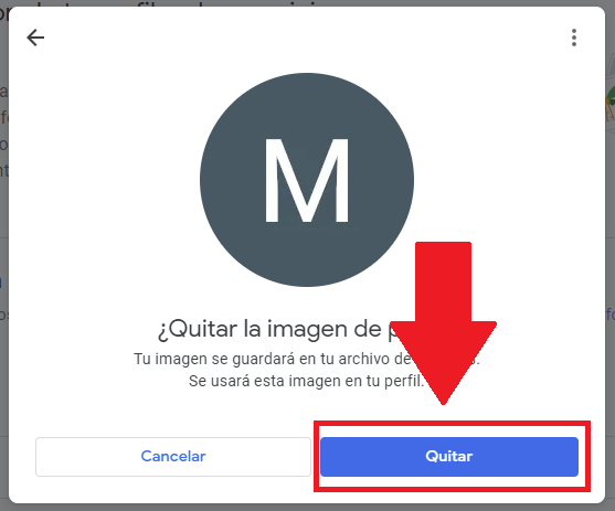 Quitar mi foto de Google - Paso 6